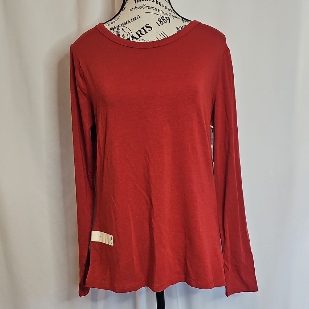 a.n.a Red Long Sleeve Relaxed Tunic